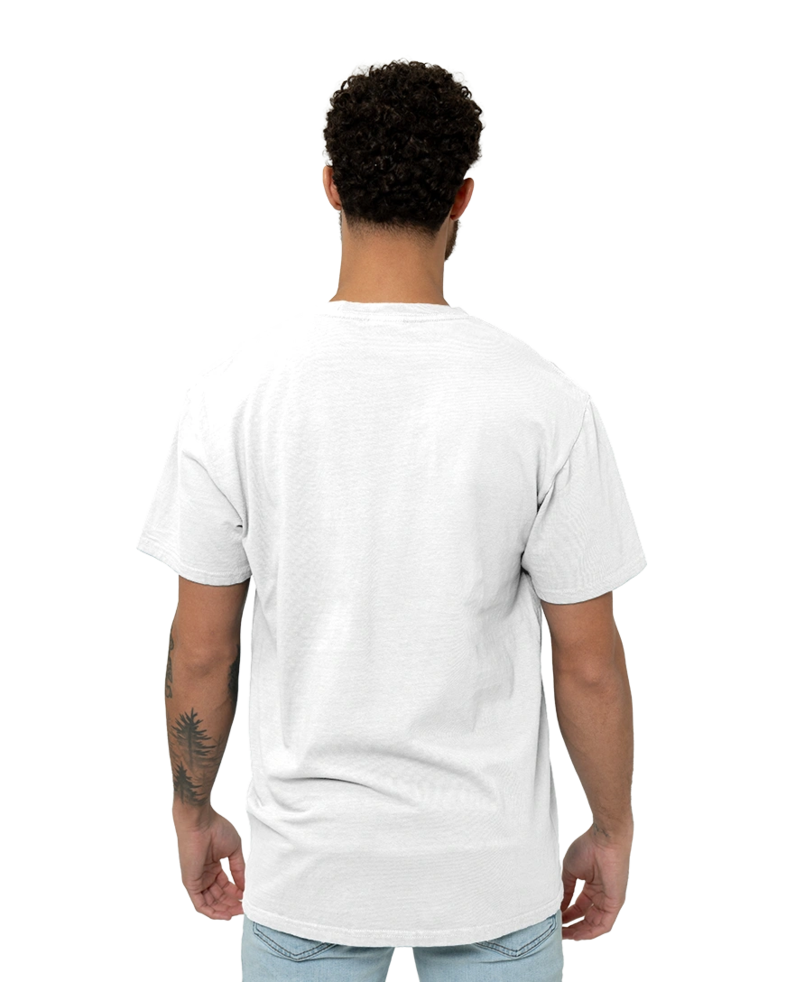 Image of a model wearing a PC099P Port & Company Pigment-Dyed Pocket Tee